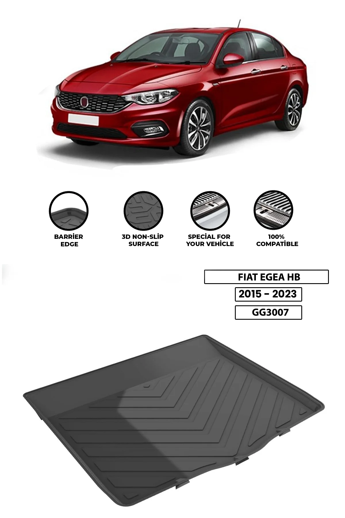 For -FIAT-EGEA-HB-2015-2023 luggage compartment Diffuser Extension Rear Bumper Attachment Luggage compartment