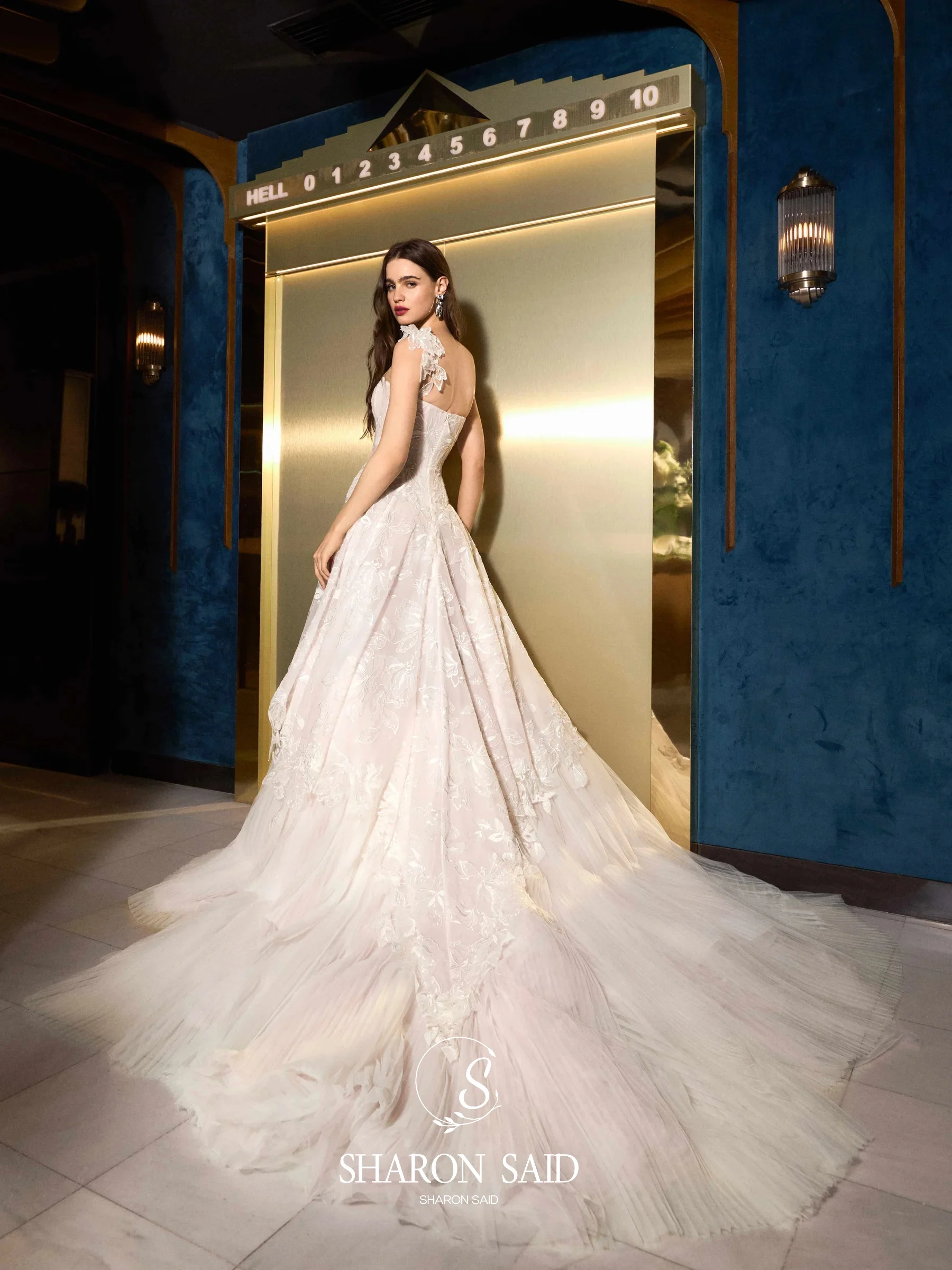 Sharon Said 2025 Romantische Off White Sweetheart Tule Trouwjurk Elegant Een Schouder Hof Trein Bruidsjurken SW336 Aangepaste