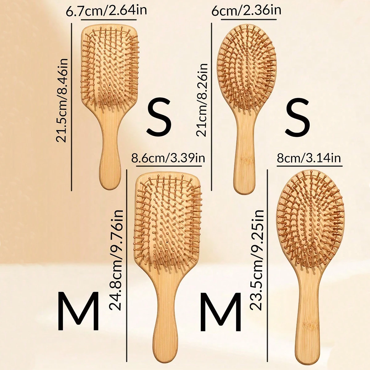 Natural Bamboo Paddle-Style Hairbrush, Hair Comb, Bridesmaid Invitation Gift, Massage Comb, Head Bridesmaid Gift
