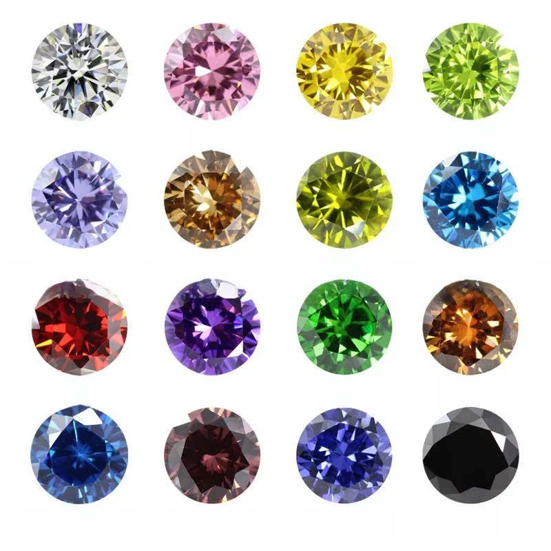 5A Qaulity 1.0 ~ 3.0Mm Diverse 20 Kleuren Losse Zirconia Stenen Ronde Briljant Geslepen Losse Cz Synthetische Gem voor Vrouw Sieraden - afbeelding 2