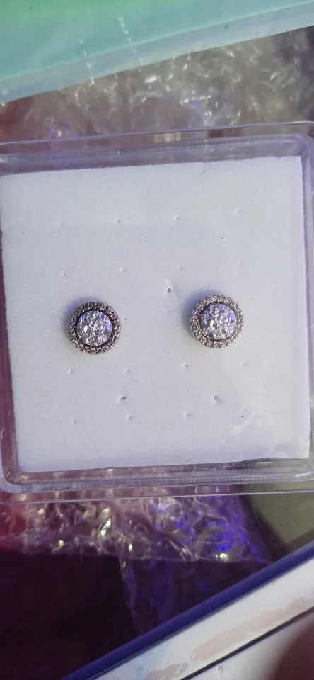Simple Circle Round Stud Earrings for Men Boys, Metal Zircon Small Earrings, Unisex Daily Jewelry Accessory photo review