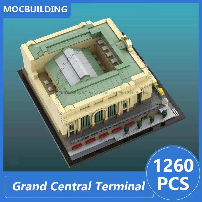 1:600 Scale Grand Central Terminal Model MOC Building Blocks DIY Assemble Bricks Architecture Collection Xmas Toys Gifts 1250PCS