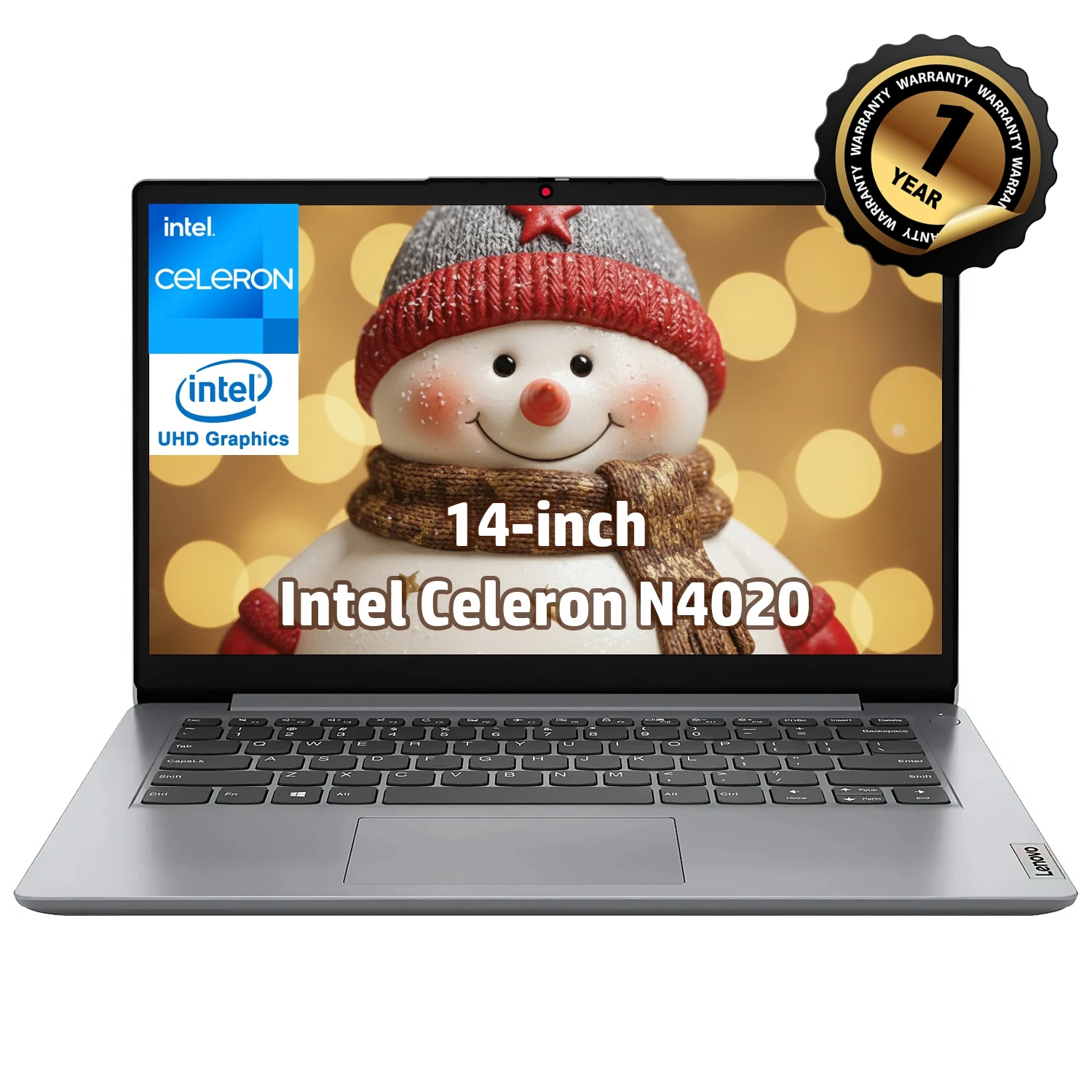 كمبيوتر محمول للأعمال مقاس 14 بوصة من Lenovo، Intel Celeron N4020، وذاكرة وصول عشوائي 4 جيجابايت، وحدة تخزين 320 جيجابايت (بطاقة eMMC سعة 64 جيجابايت + بطاقة SD سعة 256 جيجابايت)، رمادي سحابي، مع ماوس ألعاب #1