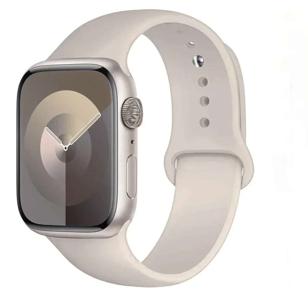 Pasek silikonowy na pasek do zegarka Apple 44mm 45mm 40mm 41mm 42-38mm 45mm bransoletka sportowa iwatch seria 8 7 6 5 4 3 SE 9 Ultra 2 49mm — zdjęcie 2