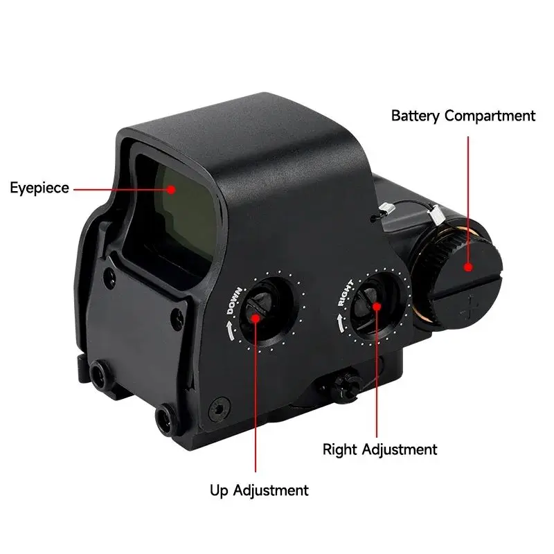 Imagem -05 - Visão Holográfica Tática com 20 mm Rail Mount Ponto Vermelho e Verde Reflex Compact Riflescope Acessórios de Caça Hd558