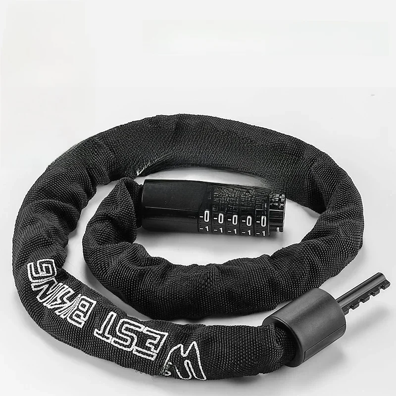 AliExpress West Biking WEST BIKING 100-150cm Bicycle Chain Code Lock Safety 5 Digit Combination Anti-Theft Bicycle Motorcycle Lock E-bike Accessories