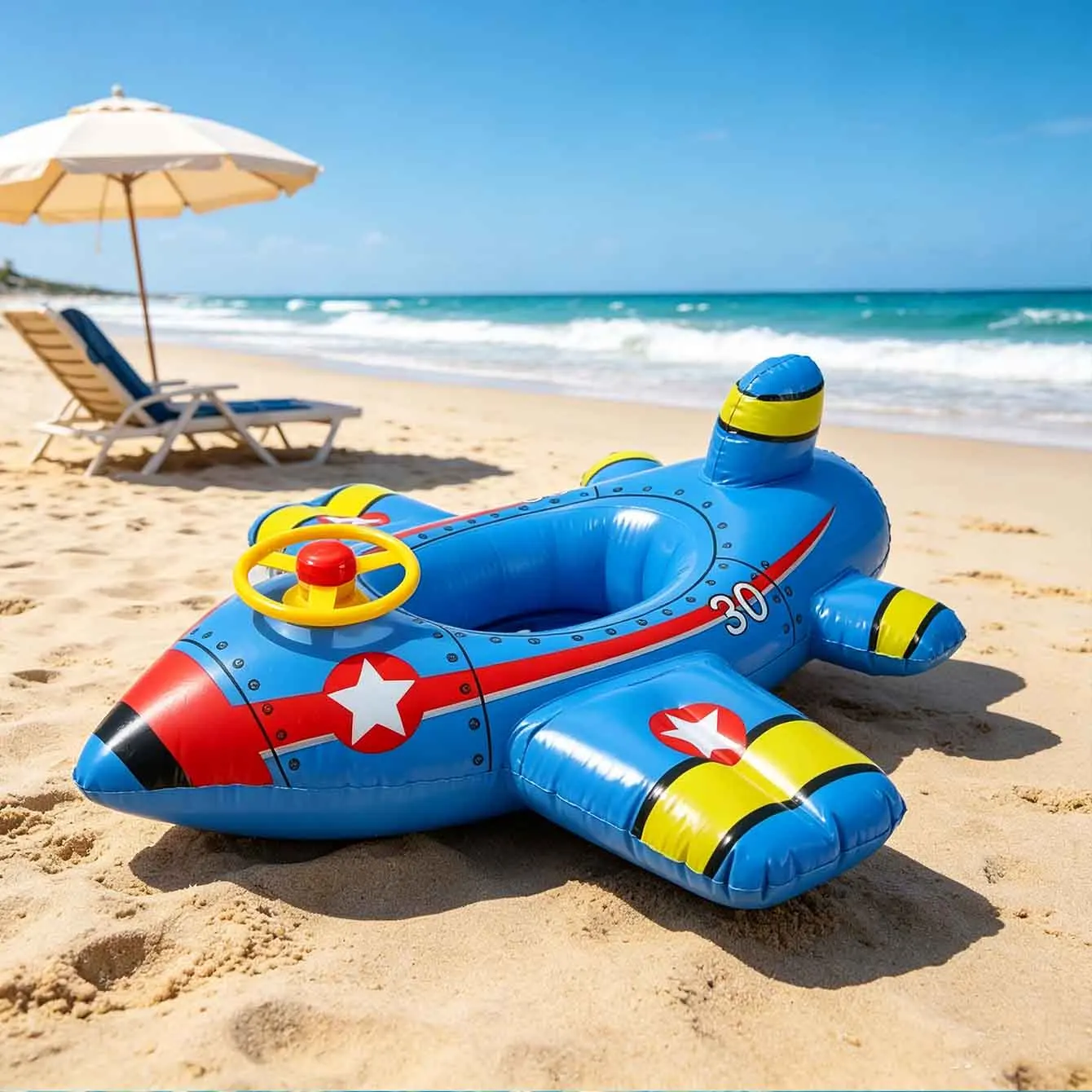 1PC Airplane Swimming Float Inflatable Pool Floaties Toys Outdoor Swimming Ring Seat Boat view 4