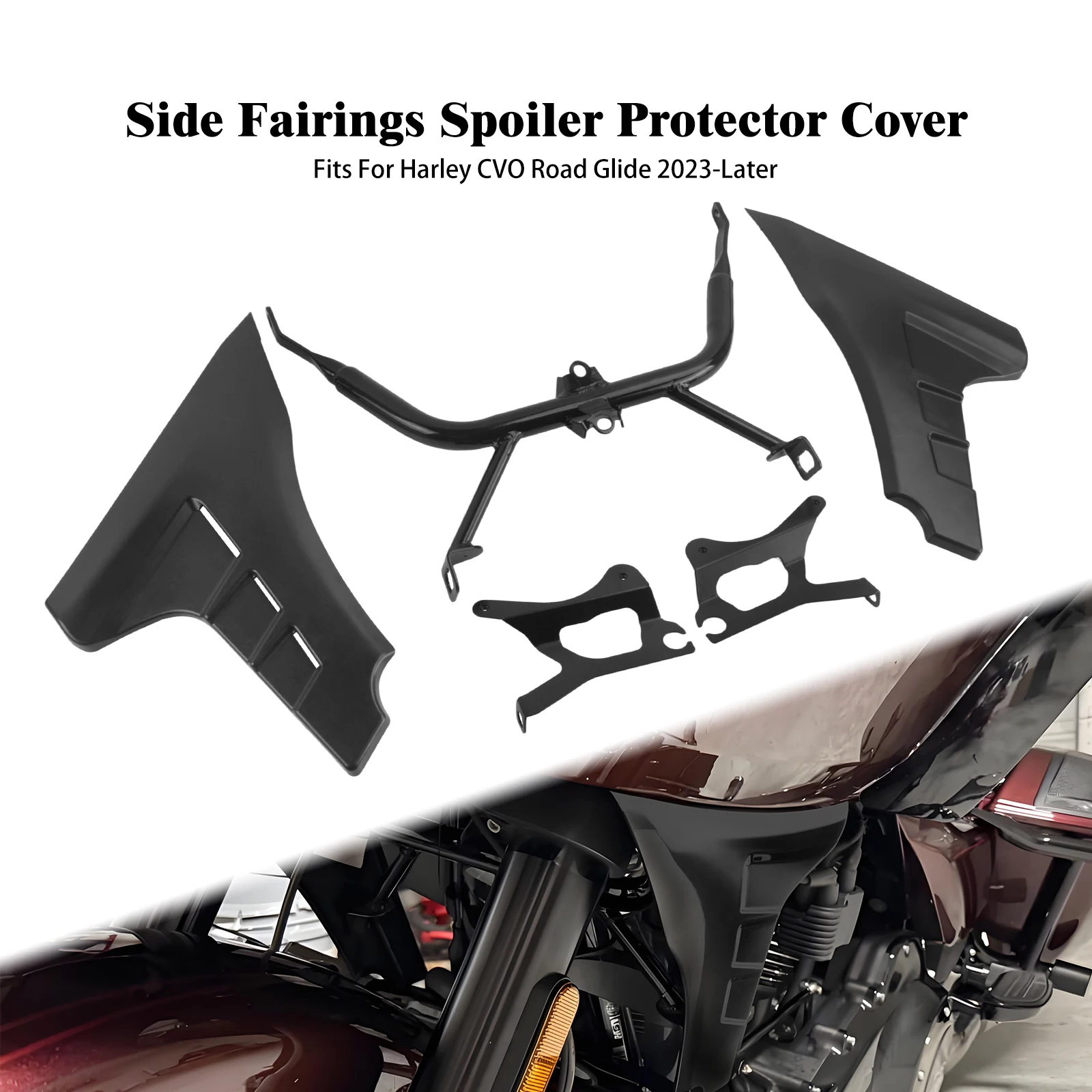 

Motorcycle Unpainted Side Fairing Spoiler Cover Support Bracket Fit For Harley CVO Road Glide FLTRXSE 23-25 FLTRXSTSE 24-25