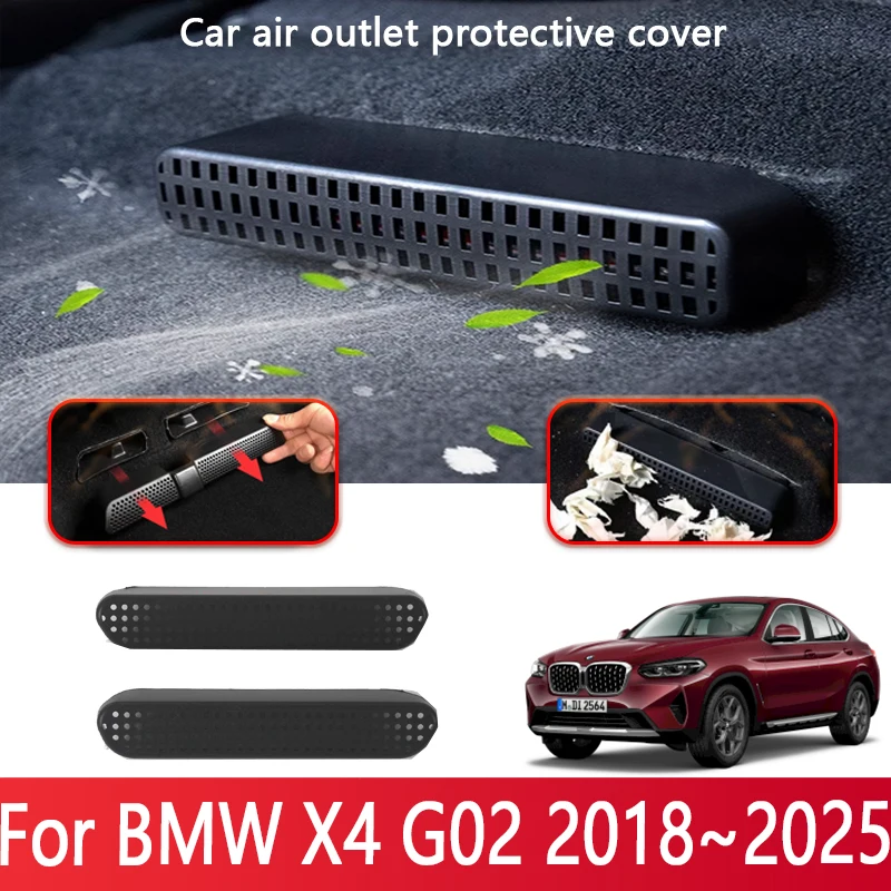 

Car Air Vent Covers For BMW X4 G02 2018~2025 2020 MK2 Seat Air Conditioner Duct Outlet Dustproof Cover Auto Interior Accessories