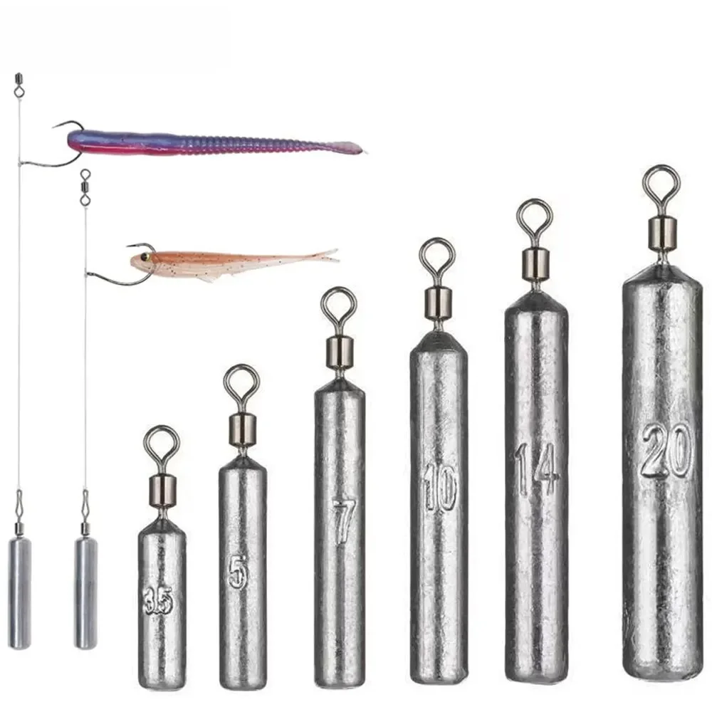 Waga wędkarska 15 sztuk/partia obciążnik 3.5g 5g 7g 10g 14g 20g rurka z pionem z metalowym przyciskami Sast zestaw Pesca narzędzie Pesca — 2