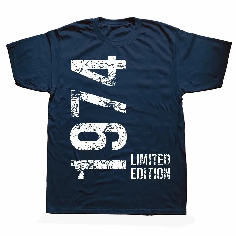 1974 Print Anniversary Tshirt Neck Short Sleeve Comfort Top 100% Cotton Men\'s And Women‘s Summer T-Shirt Fashion Trend T-Shirt