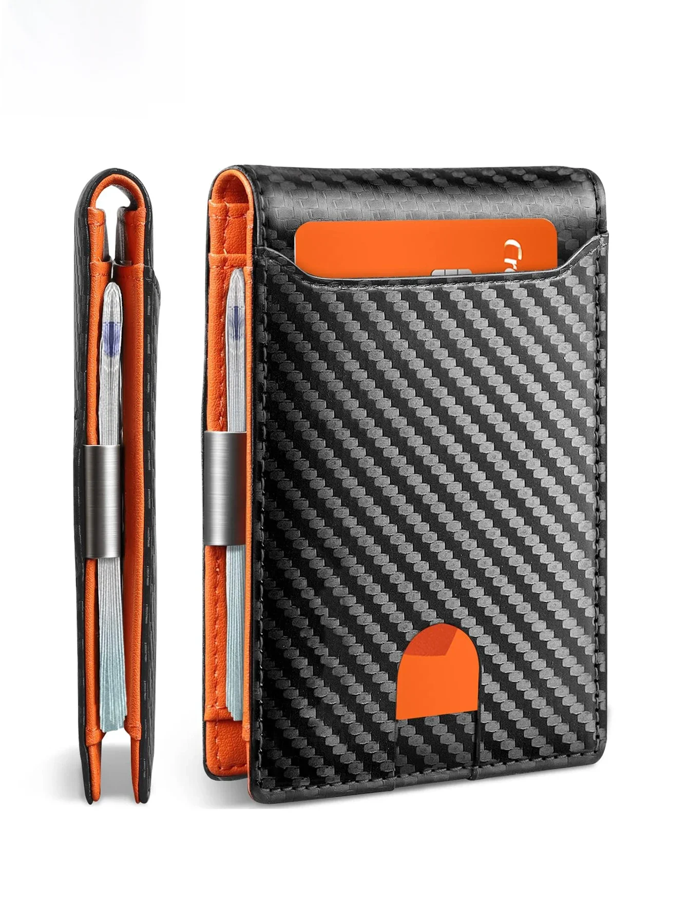 Minimalistisches Herren-Portemonnaie, multifunktional, RFID-blockierend, für die Vordertasche, tragbarer Kartenhalter, einfarbig, große Kapazität, 11-Karten-Geldbörse