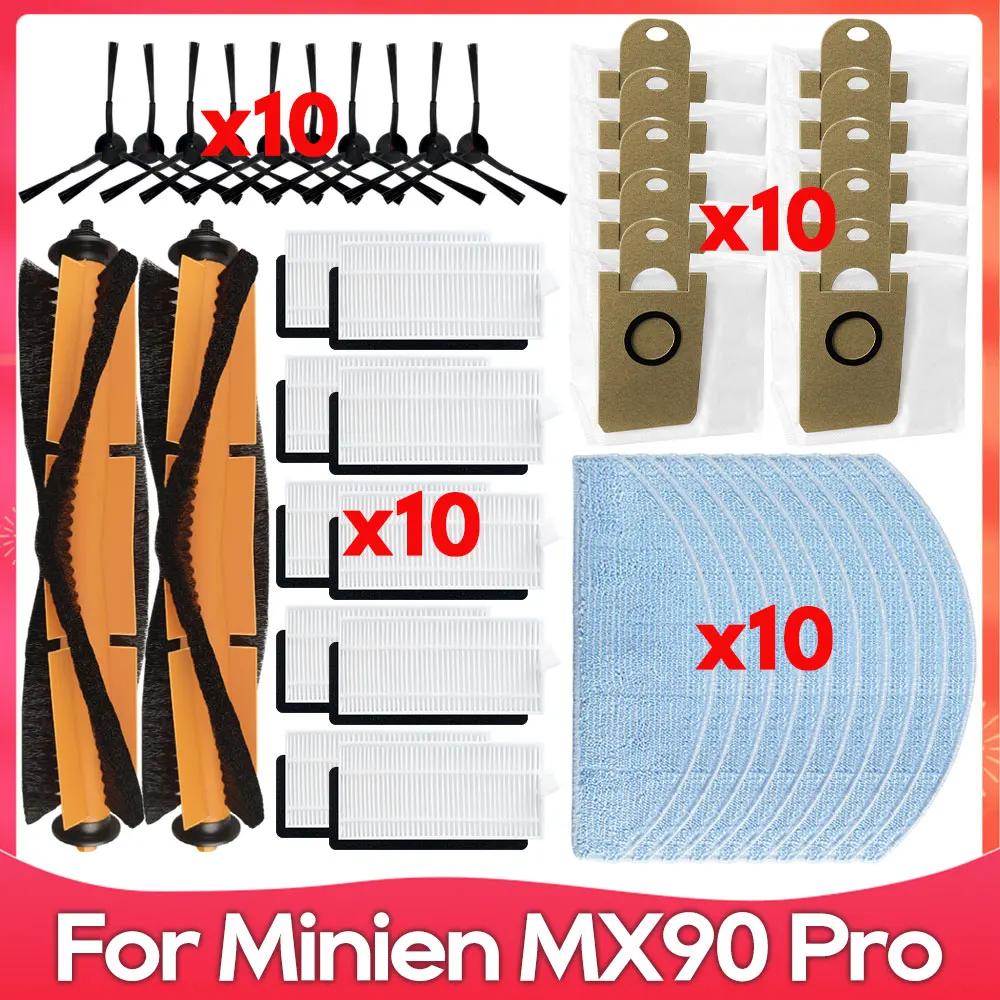 

Compatible For ( Minien MX90 Pro / Selectpro EGR-100 ) Replacement Part Accessory Main Side Brush Filter Mop Cloth Dust Bag