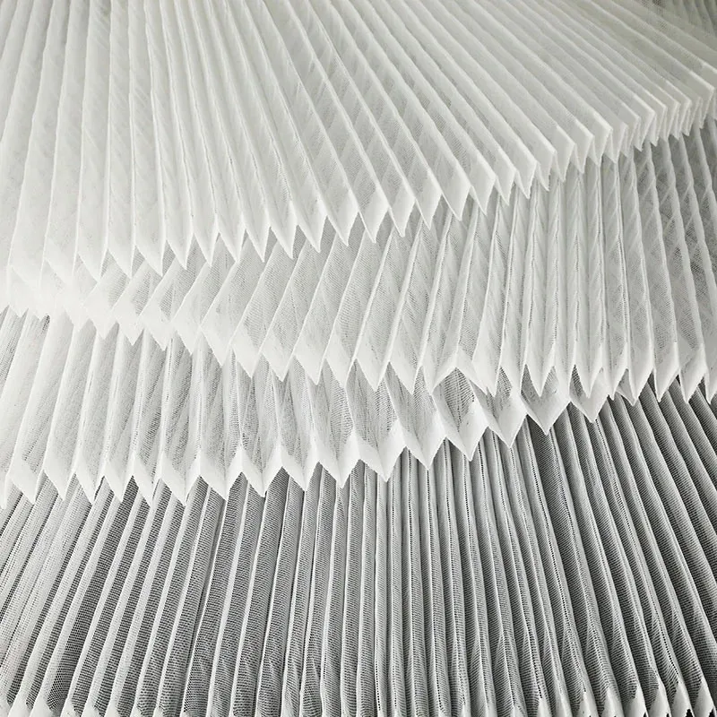3/5/10m Accordion Pleated Stiff Mesh Fabric By The Meter Fashion Designer Material image 3
