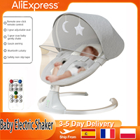 Rocking Baby Bed Cradles Electric Luxury Electric Swing Shaker Recliner Baby Swing Chair Five-point Seat With Remote Control