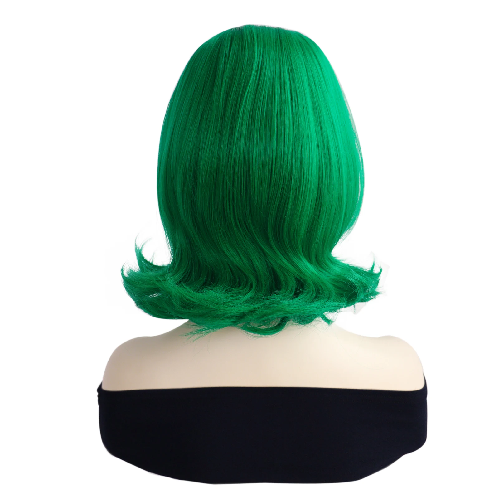 วิกผมสังเคราะห์สไตล์วินเทจวิกผมลอนแบบบีไฮฟ์ทรงสั้นย้อนยุคสีเขียวทรงเกล้ามวยสำหรับผู้หญิงวิกผมคอสเพลย์อะนิเมะหวานน่ารัก