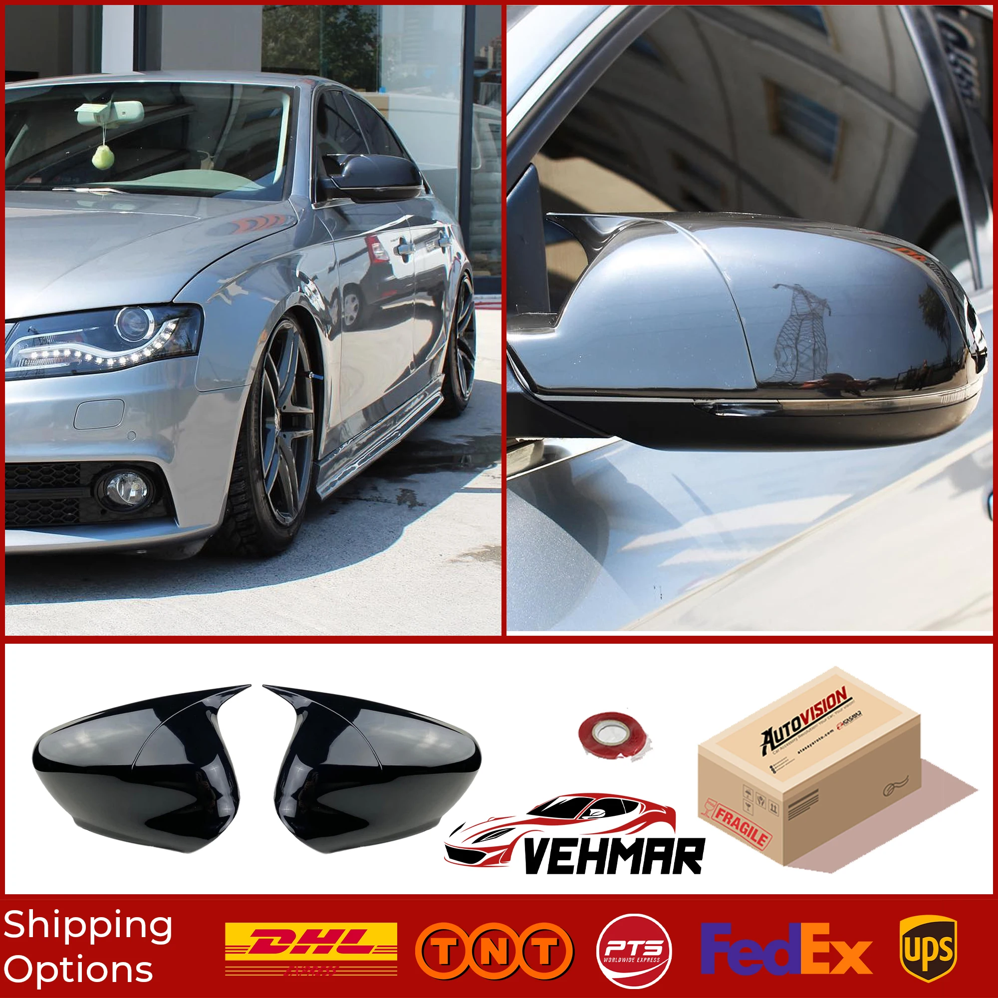 

Зеркальный чехол для Audi A4 B8 2009 2010 2011 2012 2013 2014