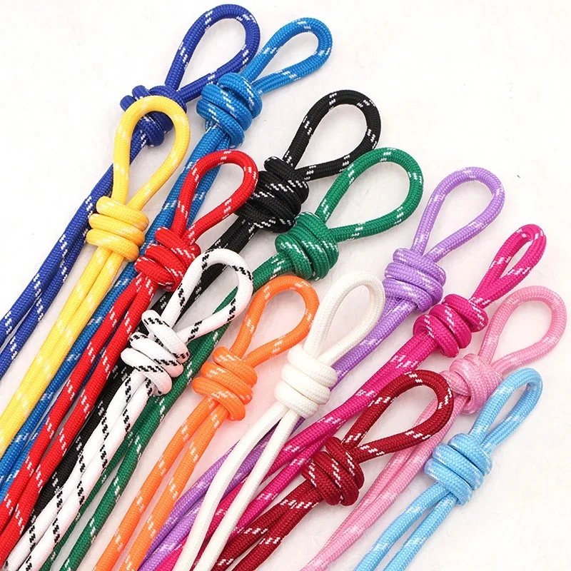 Corde tressée colorée en Polyester, 1 à 5 mètres, 5mm, fil en Nylon pour bricolage, perles, porte-clés, fournitures, matériaux d'artisanat de couture à domicile