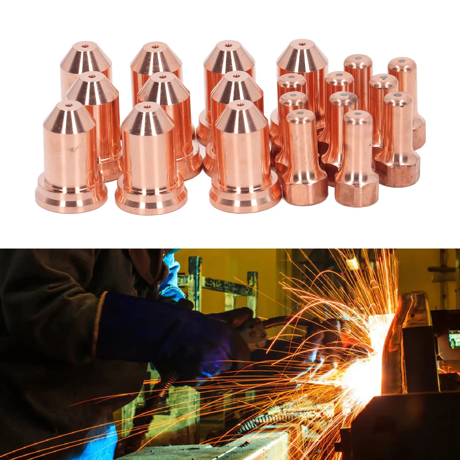 PT80 Plasma Consumables For PT 80 PTM80 Plasma Cutting Nozzle Electrode Torch Caliber 1.0mm (40-50A)/ 1.3mm (70-80A)