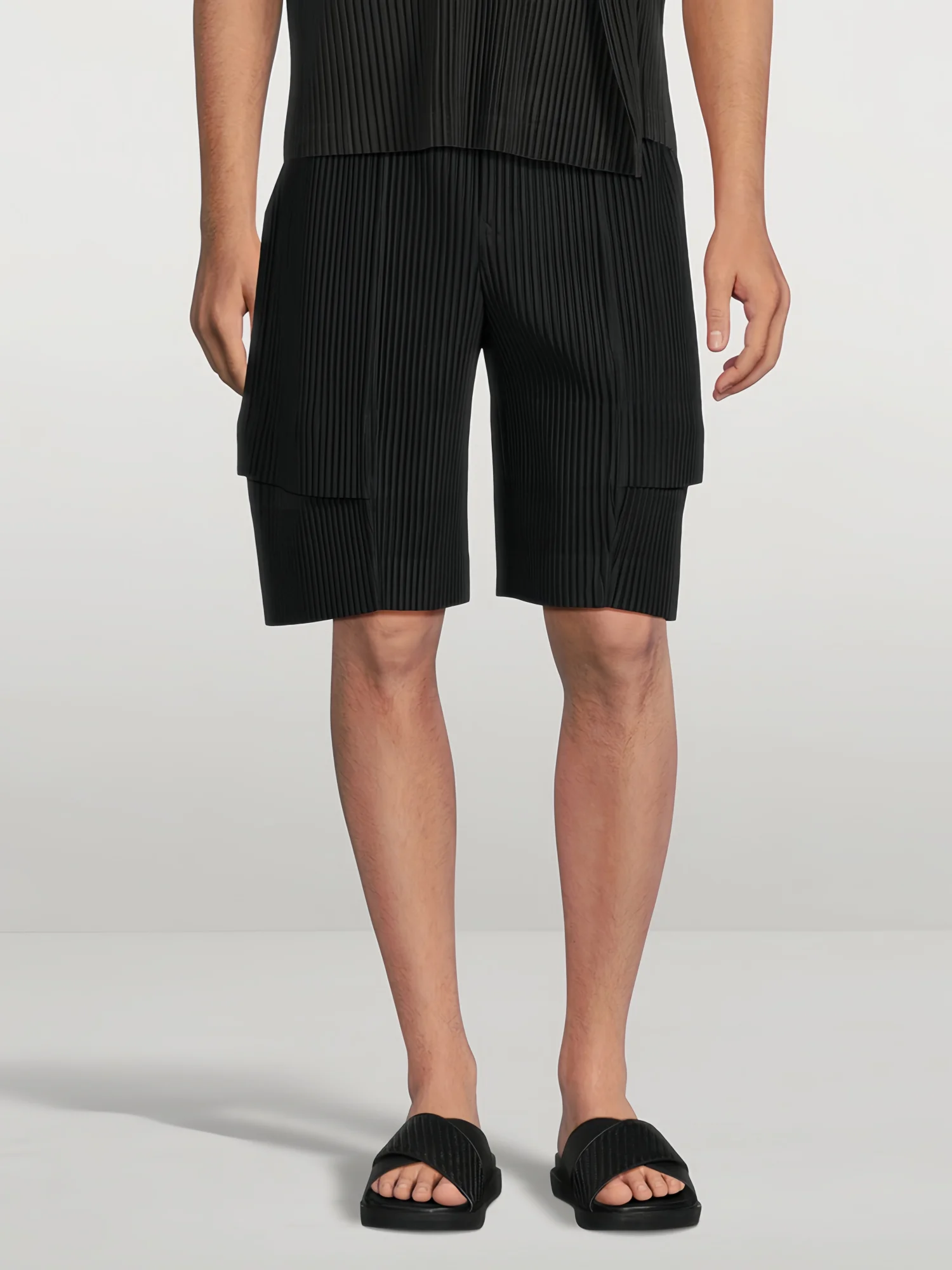 Men'S Fashion Overalls - Miyake Plissee-Cargo-Shorts für Herren, locker geschnitten,