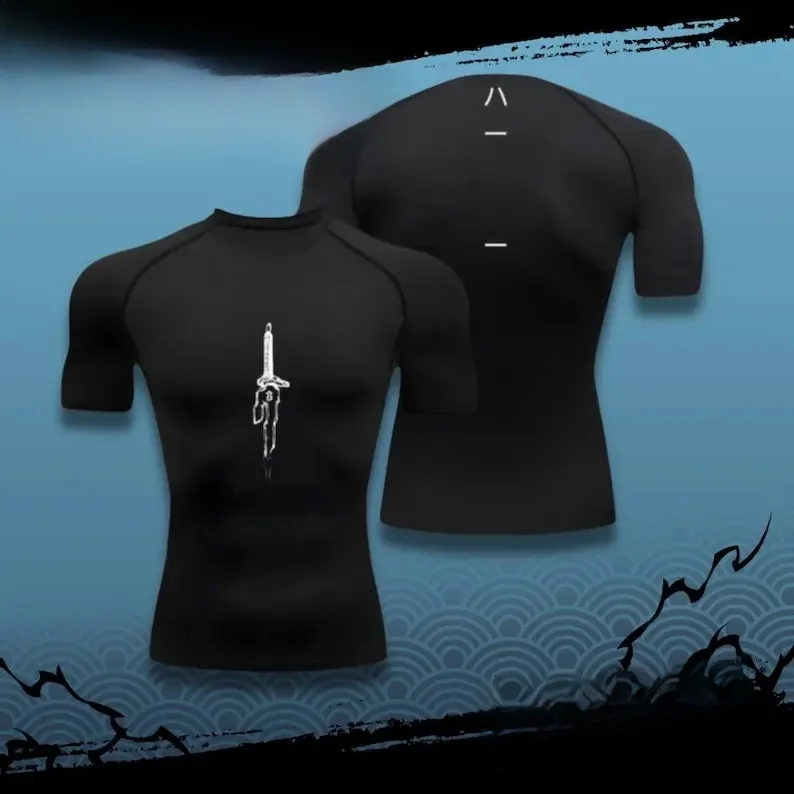 Toji Chemise de compression VĂȘtements de sport Gym Jujutsu Kaisen Compresse Anime Fushiguro VĂȘtements de sport Zenin Anime Muscles de gymnastique
