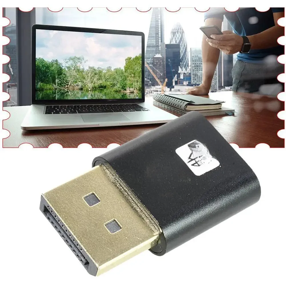 Prise factice Displayport 4K - Adaptateur d'affichage virtuel DP - Émulateur sans tête EDID - Prise fantôme pour PC - Accessoires de bureau