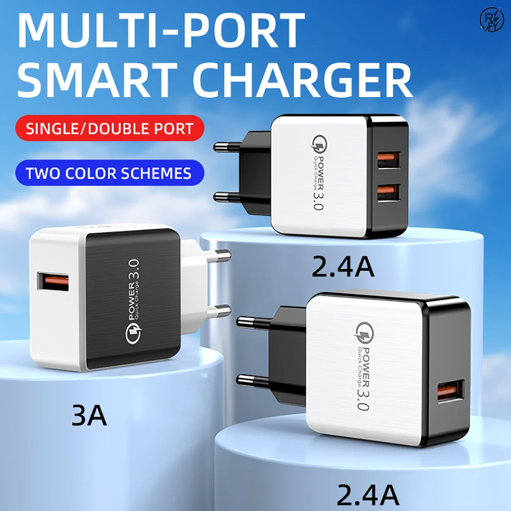 محول شحن 2A متعدد المعايير الأوروبية لشاحن السفر للهواتف المحمولة العالمية التي تعمل بنظام Android وApple #2