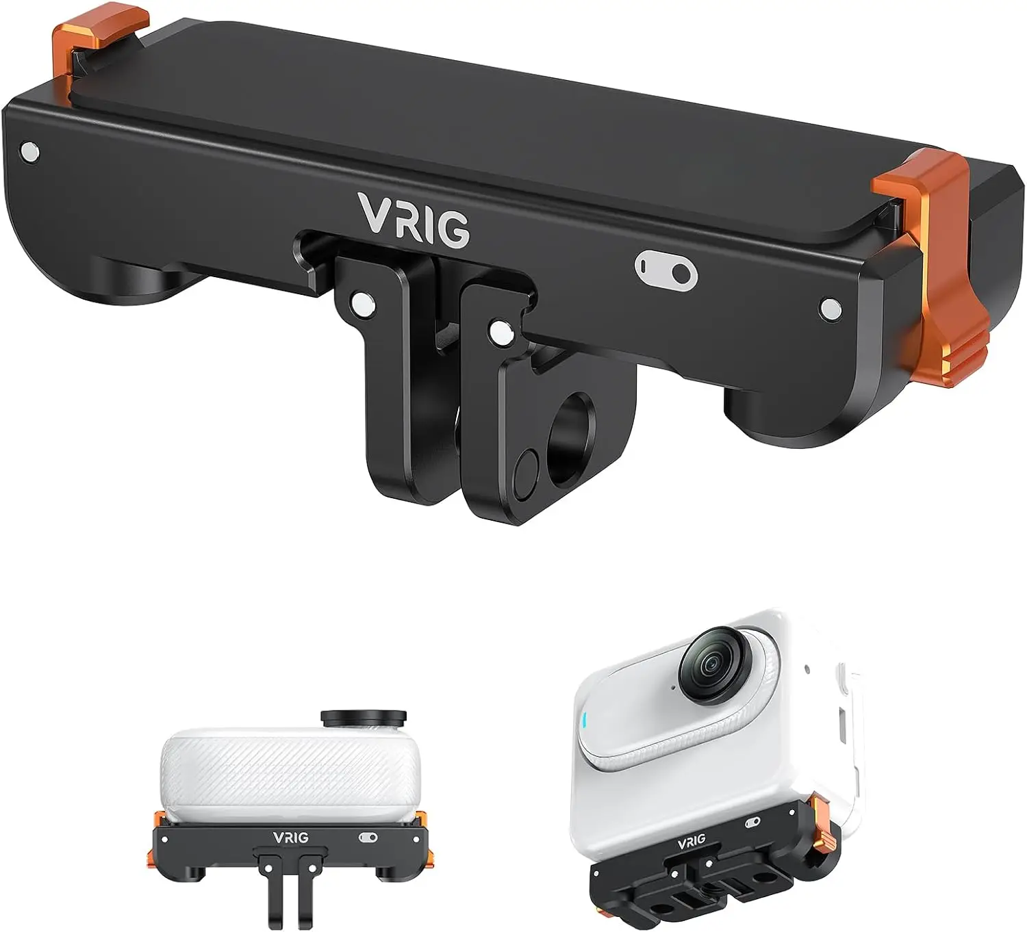 Base de charge magnétique en aluminium VRIG pour Insta360 GO3/GO3S, adaptateur de montage à dégagement rapide pour caméra avec port Gopro 1/4 pour trépied