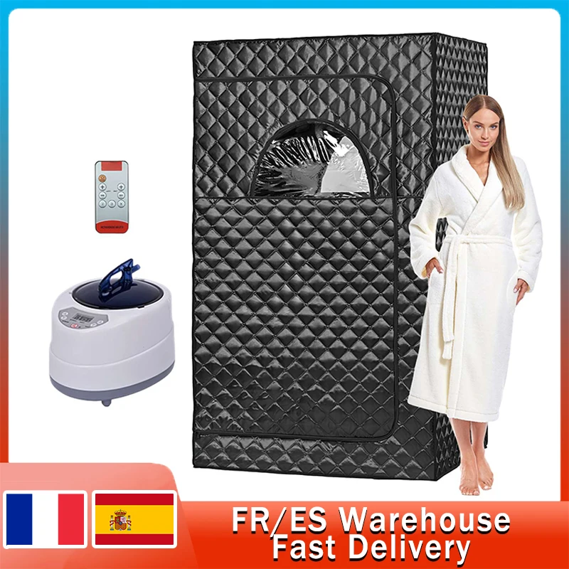 Portable Steam Sauna, Portable Sauna for Home, Sauna Tent Sauna Box with 2L Steamer, Remote Control, Folding Chair