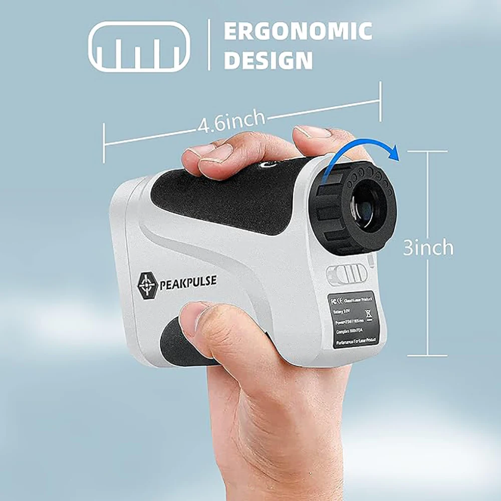 PEAKPULSE Golf Range Finder with Slope Compensation Switch 650 Yards Laser Rangefinder for Beginner & Skilled Gift with Battery