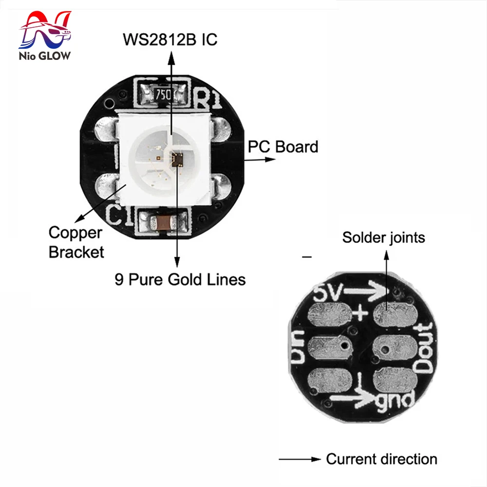 WS2812B SK6812 RGBW SMD Chips tablero disipador de calor de luz WS2811 IC 5050 SMD RGB LED SK6812 RGB RGBW RGBNW RGBWW negro blanco PCB 5V LED