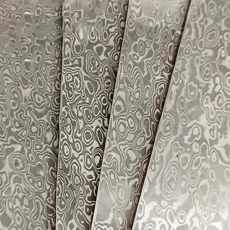 Dropship kute kęsy noża ze stali damasceńskiej produkcja noży surowiec stal kanapkowa DIY puste miejsca części do narzędzi barowych 200x30x3mm — zdjęcie 2