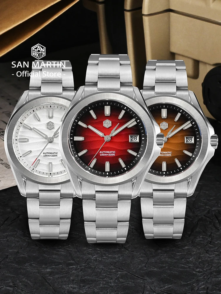 산 마틴 새로운 Gada 시계 39mm 사막 질감 남자 드레스 시계 NH35 자동 기계식 ... - 1