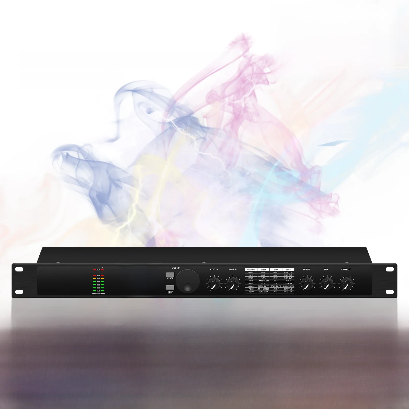 Hybrydowy cyfrowy procesor audio Echo z wieloma efektami, cyfrowy pogłos 199, wstępnie ustawione efekty dźwiękowe, podnoszące przetwarzanie dźwięku — zdjęcie 2