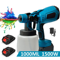1000ML Electric Spray Gun High Power Cordless Paint Sprayer HVLP Auto Furniture Steel Coating Airbrush For Makita 18V Battery