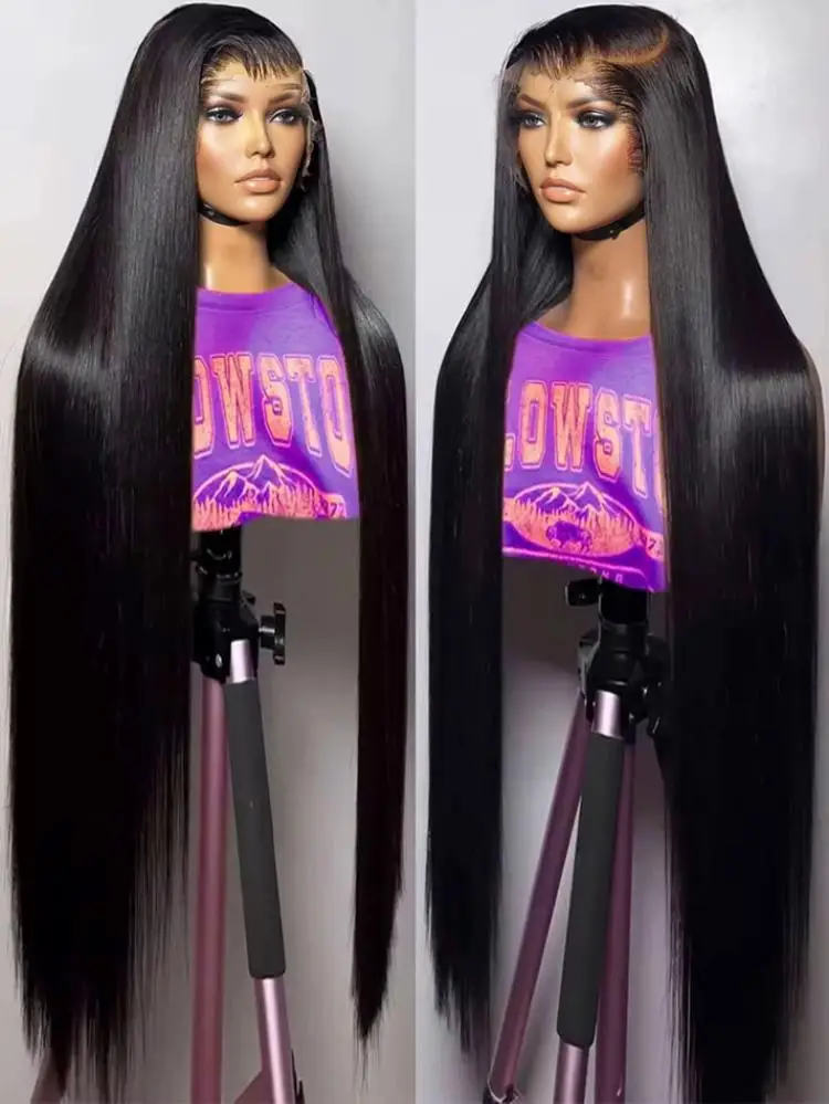 

300 Density Bone Straight 40 Inch HD 13x6 Lace Front Wigs Human Hair Black Wig Remy Preplucked 13x4 Lace Frontal Wig For Women