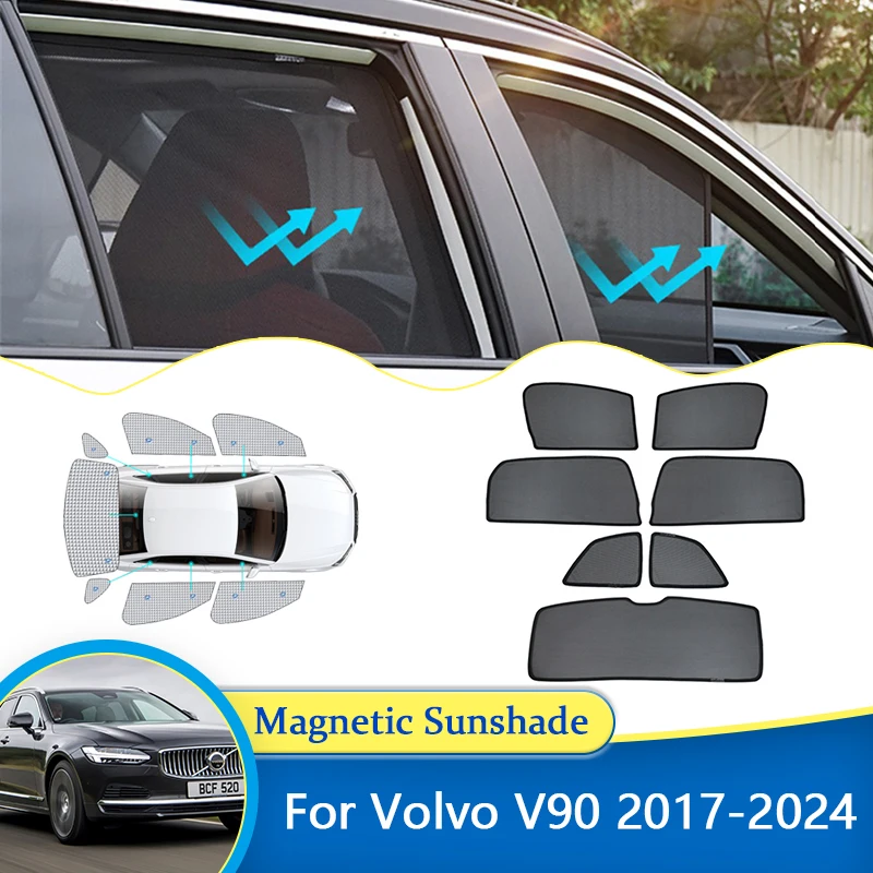 

Для Volvo V90 2017 2018 2019 2020 2021 2022 2023 2024 Магнитный солнцезащитный козырек на окно, солнцезащитный козырек, защитная сетка, занавеска