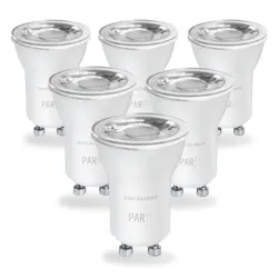 Pack de 6 ampoules LED PAR11 avec base GU10, mini réflecteur, diamètre 35mm, 3W, 300 lumens, angle de faisceau 38 ° RA92, pour la décoration de la maison