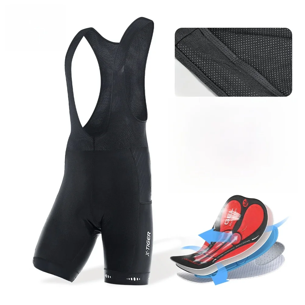 AliExpress X-TIGER Men's Cycling Shorts Three Pockets 5D Padded Shockproof Breathable Quick Dry Mountain Road Bicycle Bib Pants