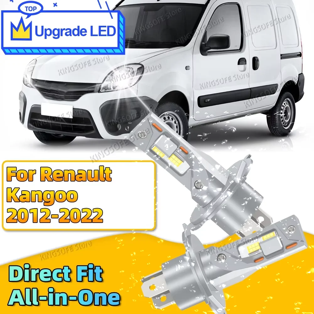 2Pcs Car Led Headlight Bulbs 9003/H4 High/Low Beam For Renault Kangoo 2012 2013 2014 2015 2016 2017 2018 2019 2020 2021 2022