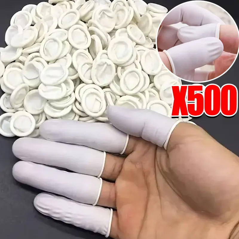 

Ультратонкие матовые нескользящие перчатки без пыли, защита ногтей, рукав для пальцев, прозрачные уличные рабочие латексные перчатки с рукавами для пальцев