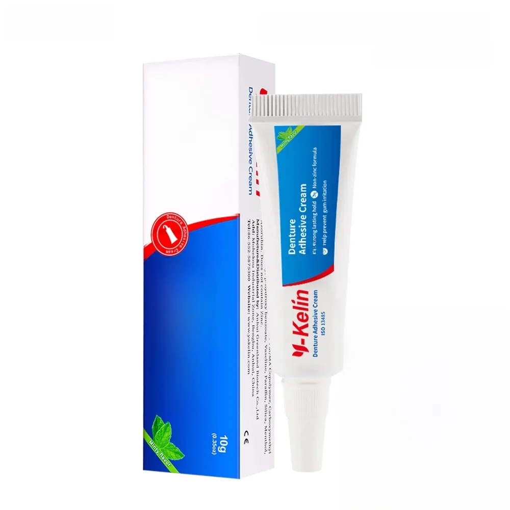 Y-Kelin – crème adhésive pour prothèses dentaires, 10g/0,4oz, taille d'échantillon, tenue toute la journée, formule sans Zinc, colle pour fausses dents