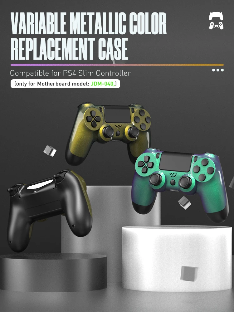 DATA FROG Chameleon Color Shift Faceplate Replacement For PS4 Slim Controller For PS4 JDM-040 DIY Front Shell
