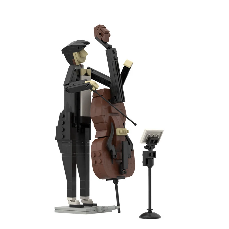 Bricklink Ideas Concert Cellist Violinist Trumpeter Musician Action Figures Fit 21334 Jazz Quartet Set Building Blocks Toys Gift