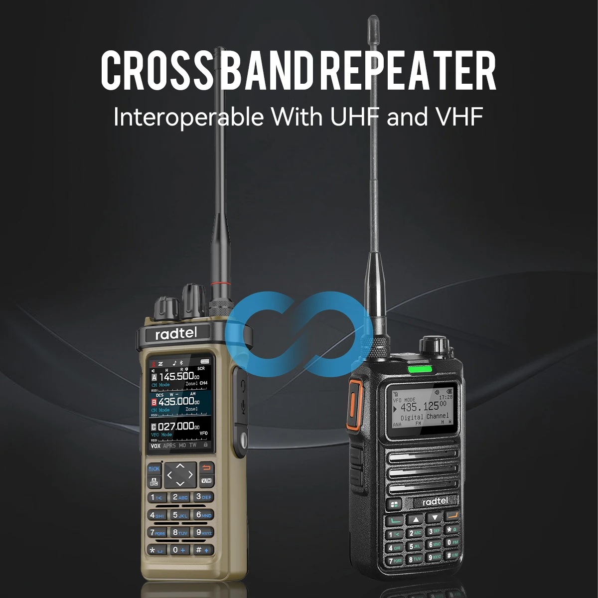 Radtel RT-950 Pro Brown + Programming Cable GPS APRS Walkie Talkie  AM/FM/CB Receiver with 10W Bluetooth Programming Ham Radio