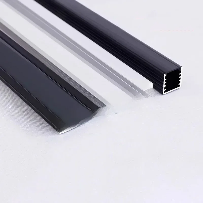 Schwarz/silber aluminium profil led streifen 2835 5050 kanal diffusor innenwand linie beleuchtung