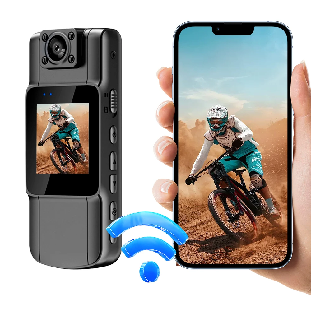 Ultra HD 4K Mini Camera Bodycam 180° Adjustable Sports DV Camera Outdoor Law Enforcement Recorder Wifi Hotspot Night Vision Cam