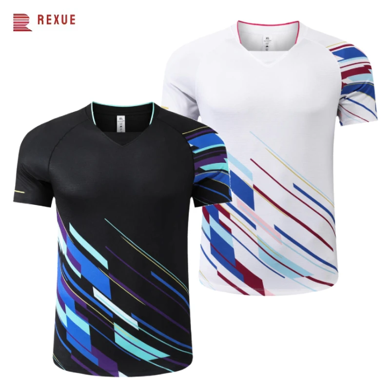 2024 New Badminton Table Tennis Uniform Couple Shirt Competition Training Tee Sweat-absorbent Top Short-sleeve Pingpong T-shirt