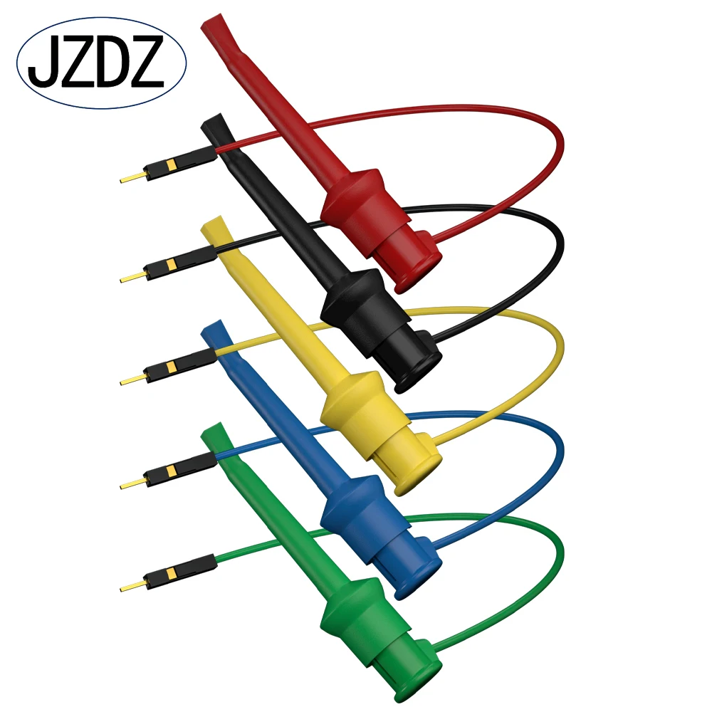 JZDZ Test Hook Clips to Breadboard Male Jumper Wires Miękkie elastyczne silikonowe przewody pomiarowe do testów elektrycznych J70108