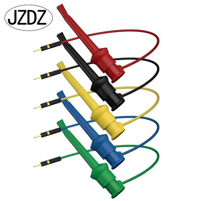 JZDZ Test Hook Clips to Breadboard Male Jumper Wires Miękkie elastyczne silikonowe przewody pomiarowe do testów elektrycznych J70108